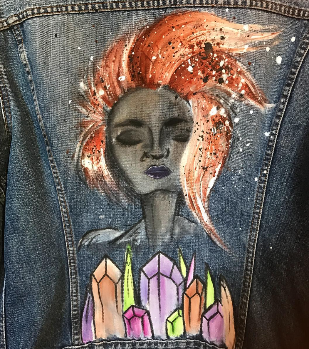 Hand painted denim sale